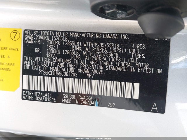 Aukcja sprzedaży 2009 Lexus Rx 350, vin: 2T2GK31U69C061203, numer aukcji: 44727915