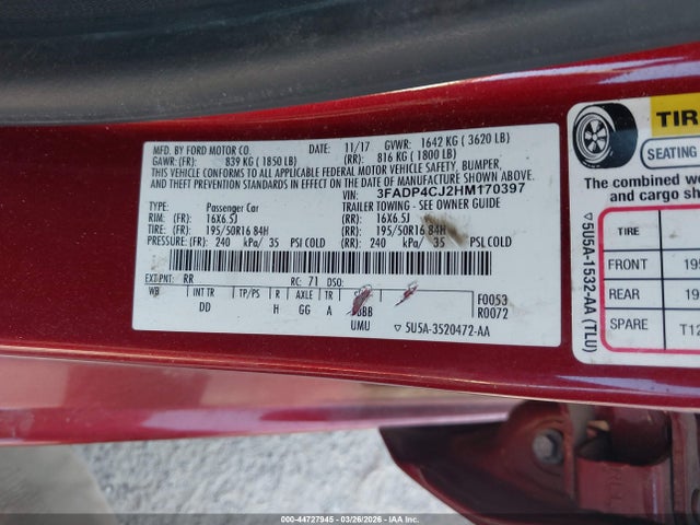Ford Fiesta Titanium 2017 3FADP4CJ2HM170397 Image 9