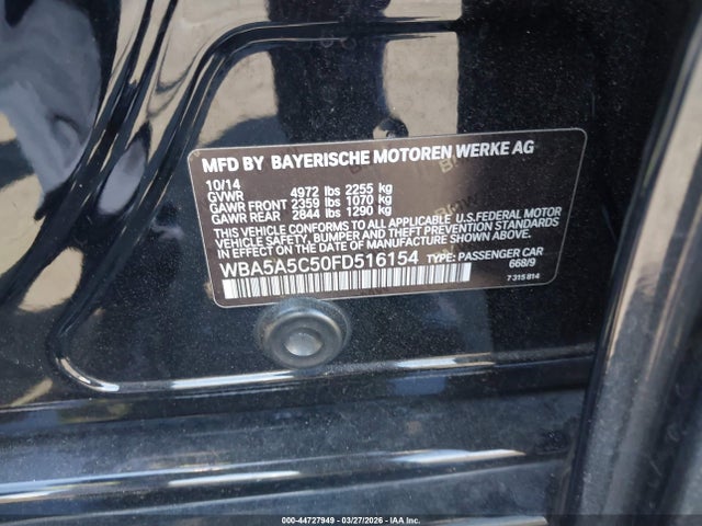 Продажа на аукционе авто 2015 Bmw 528i, vin: WBA5A5C50FD516154, номер лота: 44727949