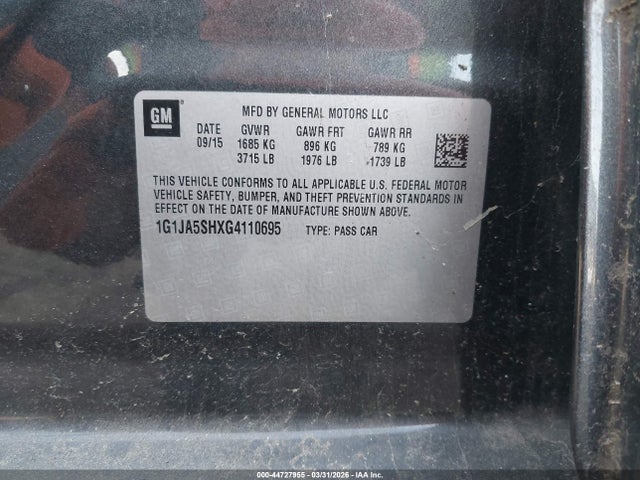 1G1JA5SHXG4110695 Chevrolet Sonic Ls Auto