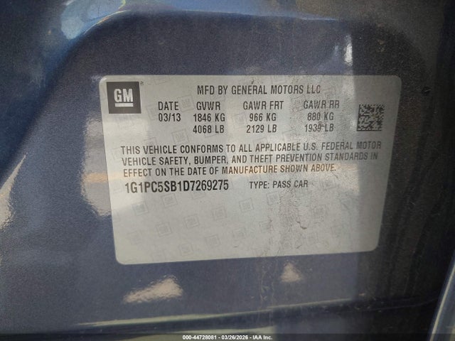 2013 CHEVROLET CRUZE 1G1PC5SB1D7269275 Photo 8