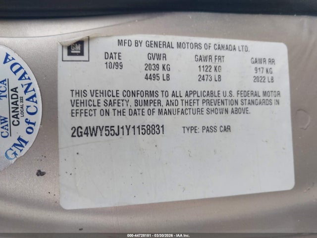 2000 BUICK CENTURY 2G4WY55J1Y1158831 Photo 8
