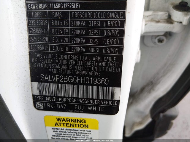 2015 LAND ROVER RANGE ROVER EVOQUE SALVP2BG6FH019369 Photo 8