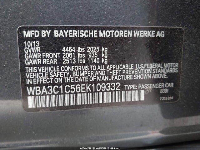 BMW 328I 2014 WBA3C1C56EK109332 Image 9