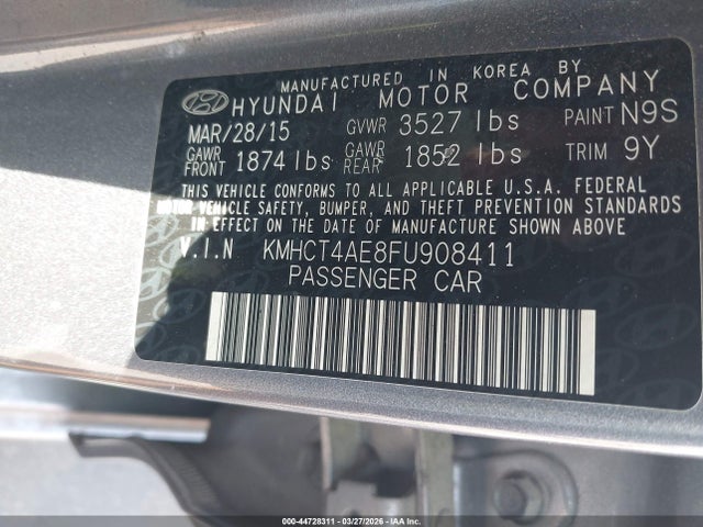 Aukcja sprzedaży 2015 Hyundai Accent Gls, vin: KMHCT4AE8FU908411, numer aukcji: 44728311