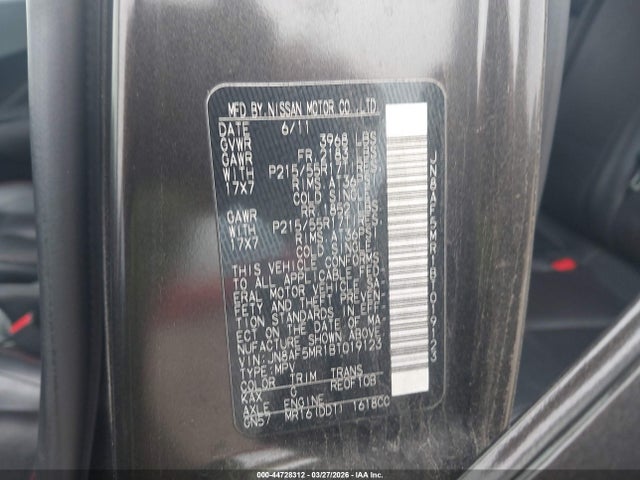 Auction sale of the 2011 Nissan Juke Sl, vin: JN8AF5MR1BT019123, lot number: 44728312