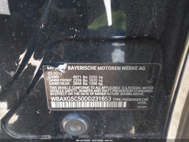 Aukcja sprzedaży 2013 Bmw 528i, vin: WBAXG5C50DD231653, numer aukcji: 44728408