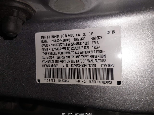 Honda CR-V EX 2015 3CZRM3H50FG710110 Image 9