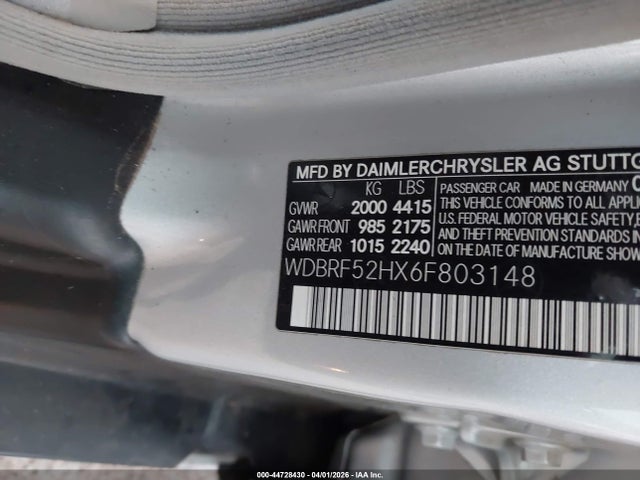 2006 Mercedes-benz C 230 Sport მანქანა იყიდება აუქციონზე, vin: WDBRF52HX6F803148, აუქციონის ნომერი: 44728430