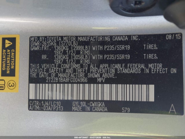 Продажа на аукционе авто 2015 Lexus Rx 450h, vin: 2T2ZB1BA8FC004966, номер лота: 44728487
