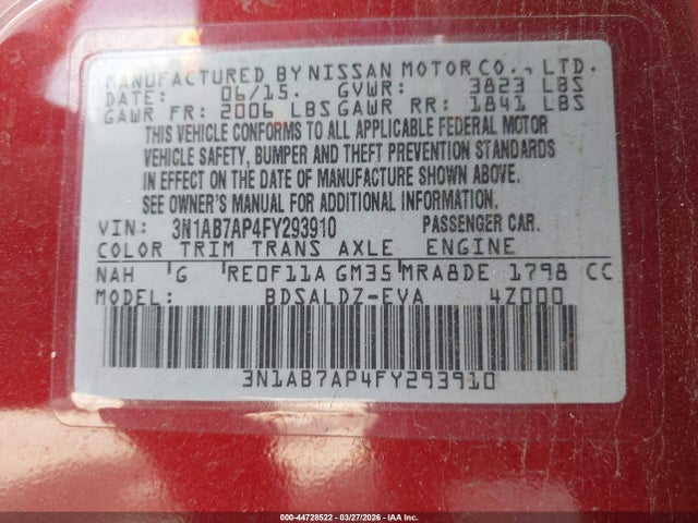 2015 NISSAN SENTRA 3N1AB7AP4FY293910 Photo 8