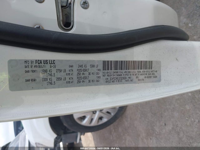 Продаж на аукціоні авто 2016 Dodge Journey Se, vin: 3C4PDCAB1GT223634, номер лоту: 44728554