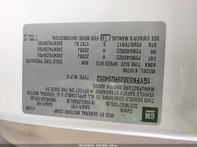 2008 CADILLAC ESCALADE 1GYFK63828R204552 Photo 8