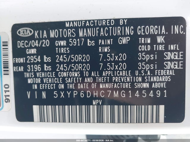 Продаж на аукціоні авто 2021 Kia Telluride S, vin: 5XYP6DHC7MG145491, номер лоту: 44728771
