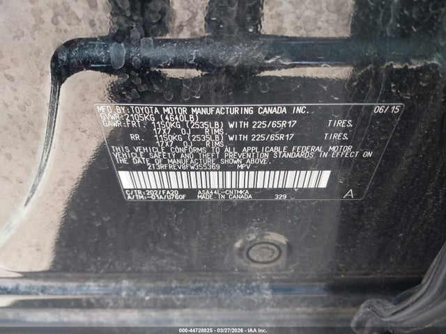 Toyota Rav4 Xle 2015 2T3RFREV8FW355369 Image 9