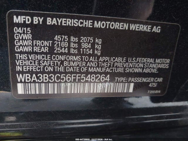 2015 BMW 328I WBA3B3C56FF548264 Photo 8