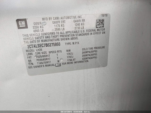 2011 GMC TERRAIN 2CTALSEC7B6275860 Photo 8