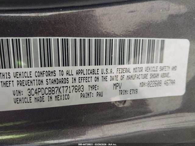 2019 DODGE JOURNEY 3C4PDCBB7KT717603 Photo 8