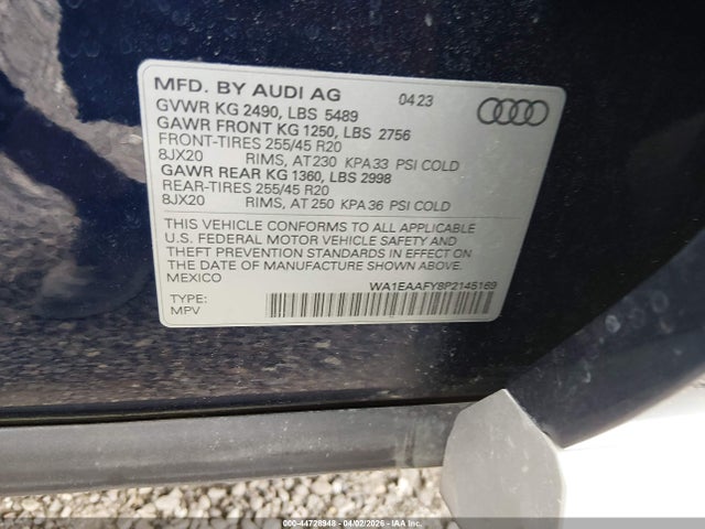Продаж на аукціоні авто 2023 Audi Q5 Premium Plus 45 Tfsi S Line Quattro, vin: WA1EAAFY8P2145169, номер лоту: 44728948