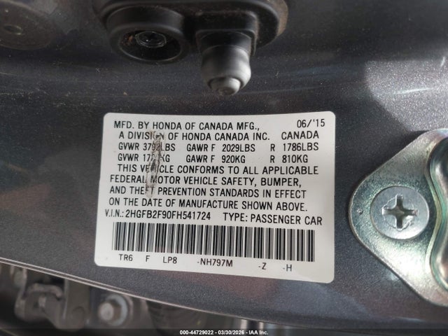 Honda Civic Ex-l 2015 2HGFB2F90FH541724 Image 9