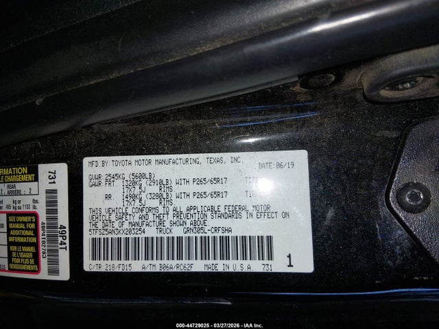 5TFSZ5AN3KX203254 Toyota Tacoma Trd Sport