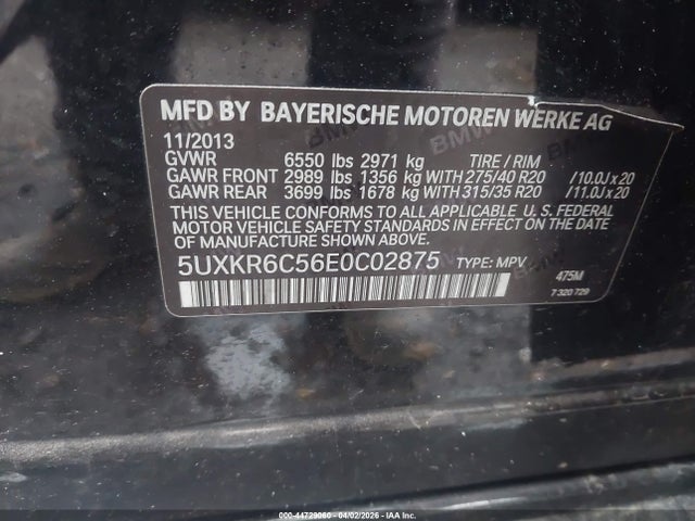 Продажа на аукционе авто 2014 Bmw X5 Xdrive50i, vin: 5UXKR6C56E0C02875, номер лота: 44729060