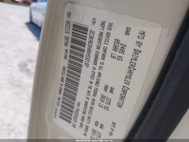 44729148 :رقم المزاد ، 2C3KA63H06H532187 vin ، 2006 Chrysler 300c مزاد بيع