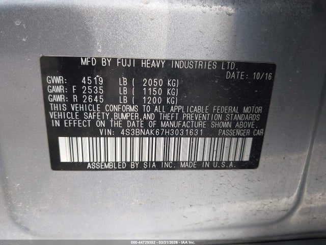 2017 SUBARU LEGACY 4S3BNAK67H3031631 Photo 8