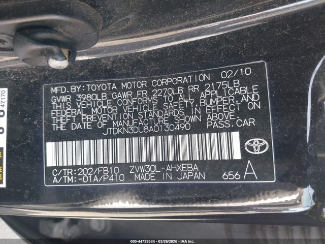 2010 TOYOTA PRIUS JTDKN3DU8A0130490 Photo 8