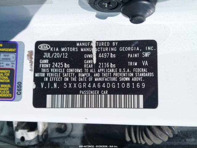 2013 KIA OPTIMA 5XXGR4A64DG108169 Photo 8