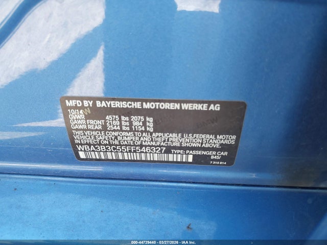 WBA3B3C55FF546327 BMW 328i Xdrive