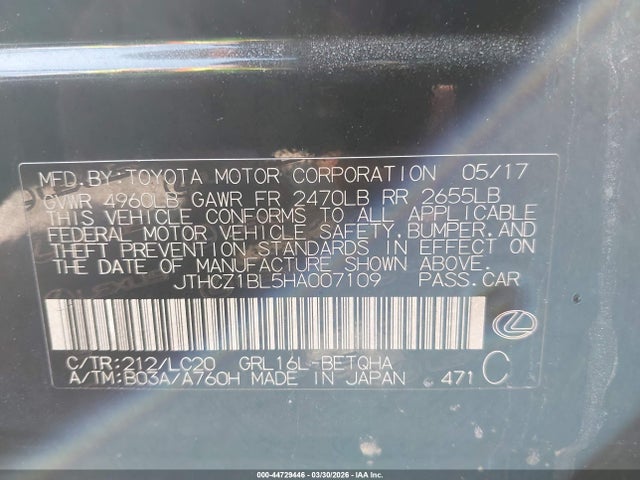 2017 LEXUS GS 350 JTHCZ1BL5HA007109 Photo 8
