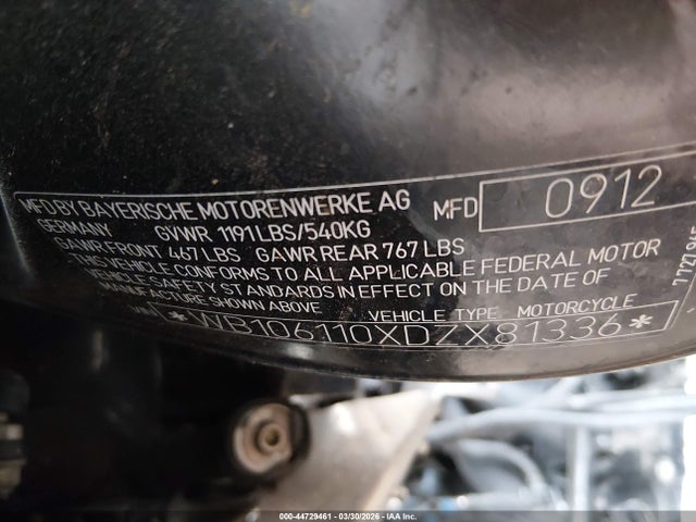 Продаж на аукціоні авто 2013 Bmw K1600 Gt, vin: WB106110XDZX81336, номер лоту: 44729461