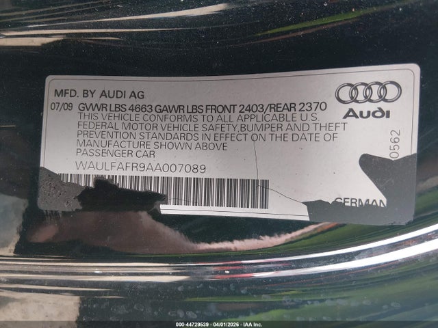 2010 AUDI A5 WAULFAFR9AA007089 Photo 8