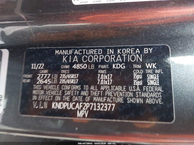 2023 Kia Sportage Lx მანქანა იყიდება აუქციონზე, vin: KNDPUCAF2P7132377, აუქციონის ნომერი: 44729543