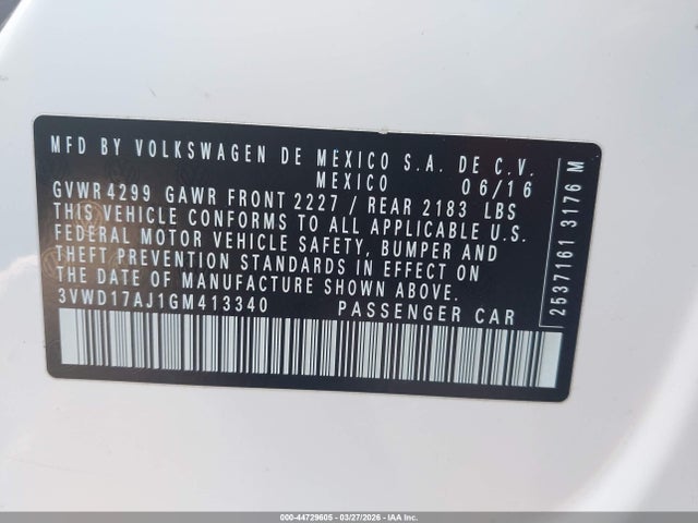 3VWD17AJ1GM413340 Volkswagen Jetta 1.8t Sport