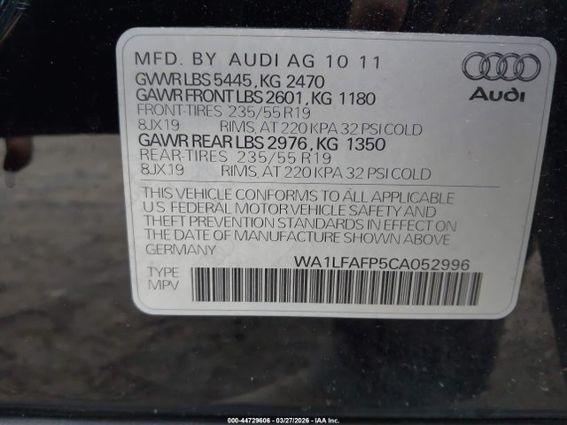 2012 AUDI Q5 WA1LFAFP5CA052996 Photo 8