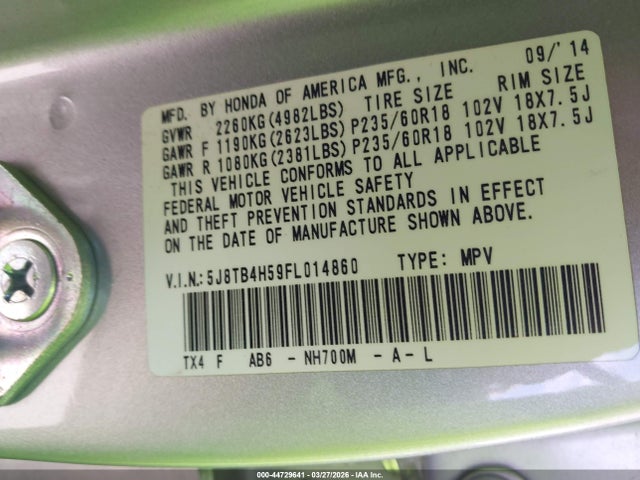 2015 ACURA RDX 5J8TB4H59FL014860 Photo 8