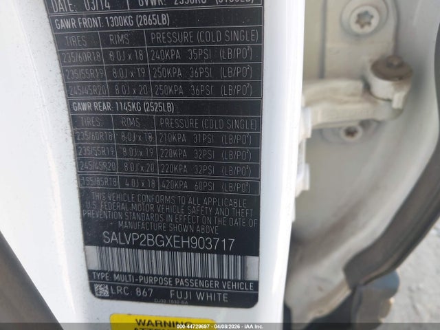 2014 LAND ROVER RANGE ROVER EVOQUE SALVP2BGXEH903717 Photo 8