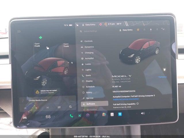 Aukcja sprzedaży 2021 Tesla Model Y Long Range Dual Motor All-wheel Drive, vin: 5YJYGDEE6MF200110, numer aukcji: 44729760