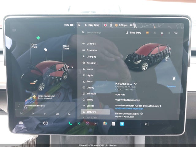 Aukcja sprzedaży 2021 Tesla Model Y Long Range Dual Motor All-wheel Drive, vin: 5YJYGDEE6MF200110, numer aukcji: 44729760