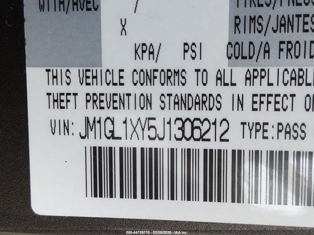 JM1GL1XY5J1306212 Mazda Mazda6 Signature