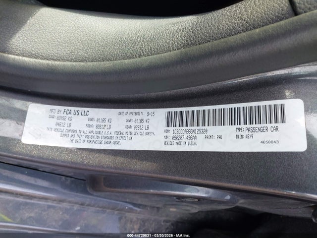 Продажа на аукционе авто 2016 Chrysler 200 Limited, vin: 1C3CCCAB6GN125320, номер лота: 44729831