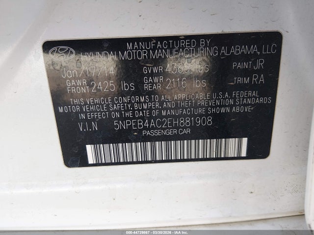 Hyundai SONATA GLS 2014 5NPEB4AC2EH881908 Image 9