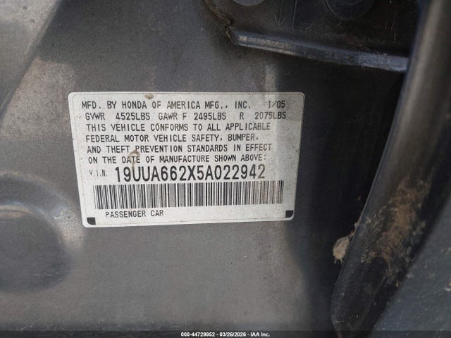 2005 ACURA TL 19UUA662X5A022942 Photo 8