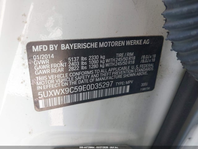 Aukcja sprzedaży 2014 Bmw X3 Xdrive28i, vin: 5UXWX9C59E0D35297, numer aukcji: 44729964