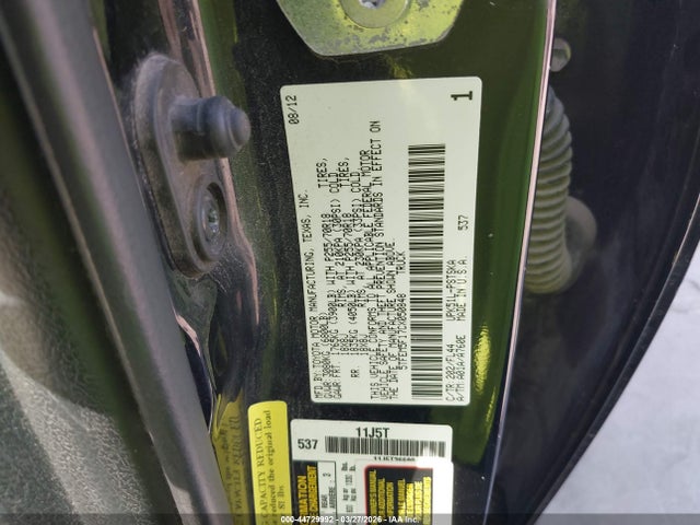 Aukcja sprzedaży 2012 Toyota Tundra 2wd Truck Grade 4.6l V8 (a6), vin: 5TFEM5F17CX050848, numer aukcji: 44729992