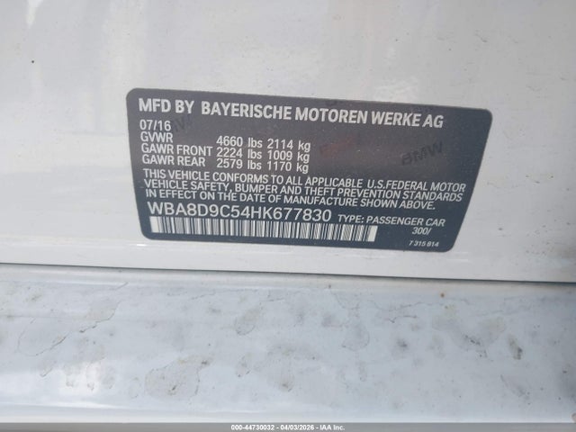 Продаж на аукціоні авто 2017 Bmw 330i Xdrive, vin: WBA8D9C54HK677830, номер лоту: 44730032