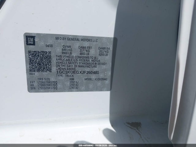 1GC1KUEGXJF260481 Chevrolet Silverado 2500hd Wt