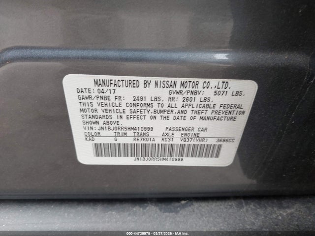 JN1BJ0RR5HM410999 Infiniti QX50
